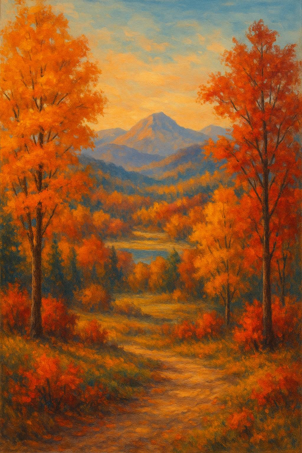نقاشی طبیعت پاییزی